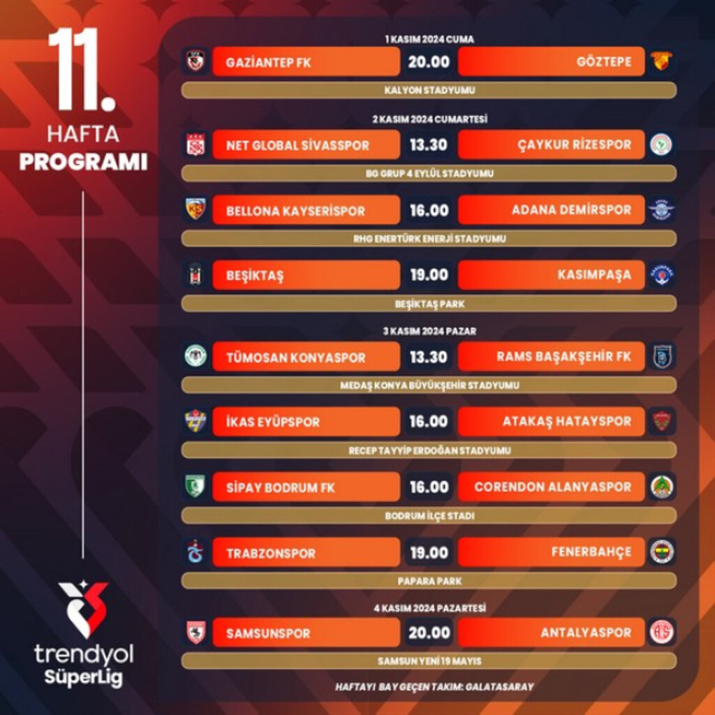 Samsunspor’un 11 Haftalık Maç Programı Açıklandı!