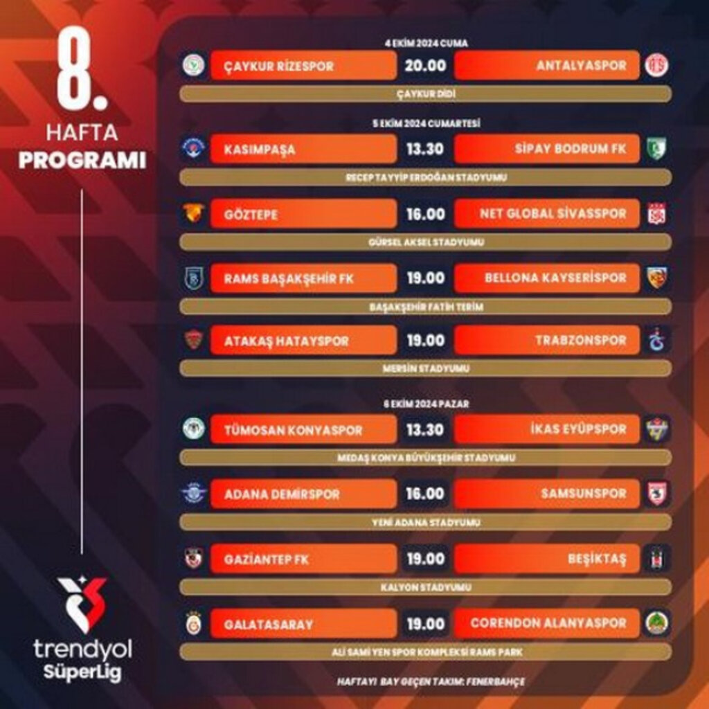 Samsunspor’un 11 Haftalık Maç Programı Açıklandı!