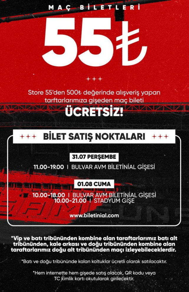 Samsunspor  - USL Dunkerque Maçının Biletleri Satışa Çıkıyor!