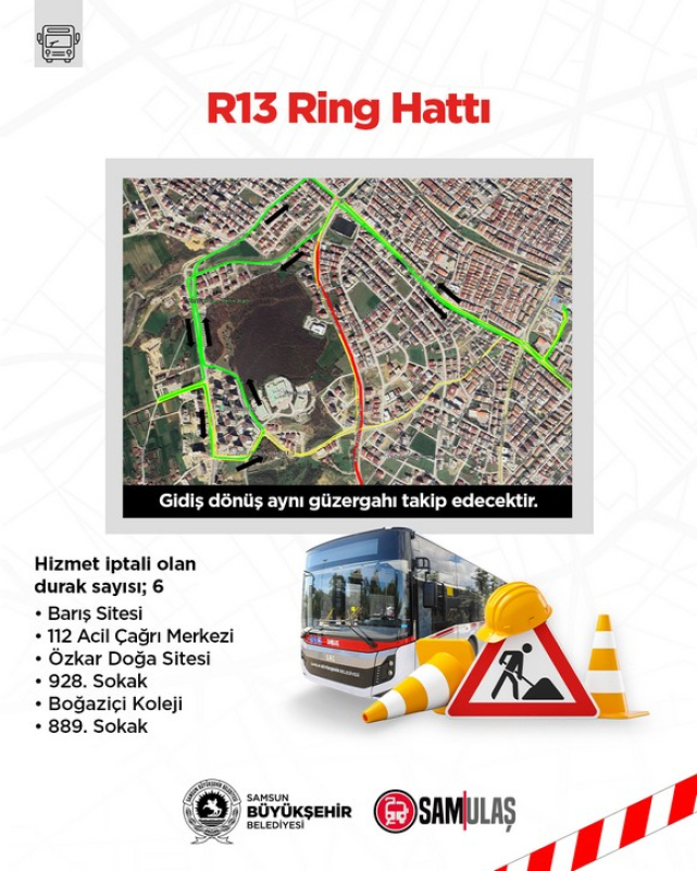 Samsun Büyükşehir Uyardı! Yol Çalışmasından Otobüs Hatları Etkilenecek!
