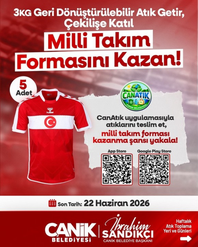 Canik Belediyesi Yine Alkışları Topladı! Atık Getirene Milli Takım Forması Hediye!