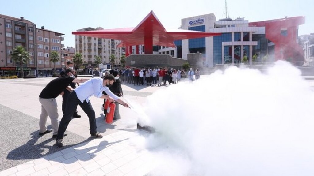 Canik Belediyesi’nde Yangın Tatbikatı Yapıldı!