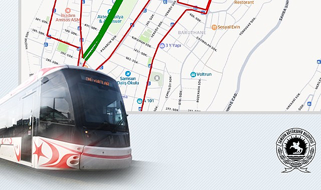 Samsun’daki 1 Tramvay Ve Otobüs Durağı Geçici Olarak Hizmet Dışı Kalacak!